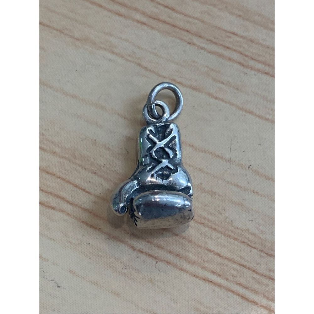 .925 Boxing Glove Sterling Silver Jewelry Charm #gym #sports